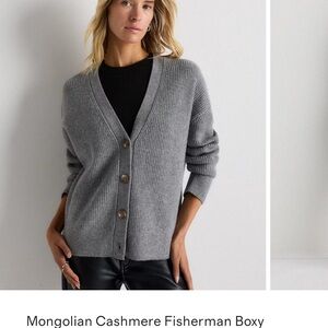 Quince Gray Cashmere Cardigan